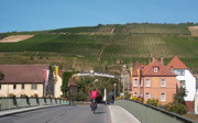 Markelsheim - Sul ponte che attraversa il Tauber; sullo sfondo i caratteristici vigneti di cui é ricca la regione